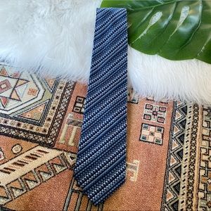 J. Crew Silk Blue Geometric Patterned Tie